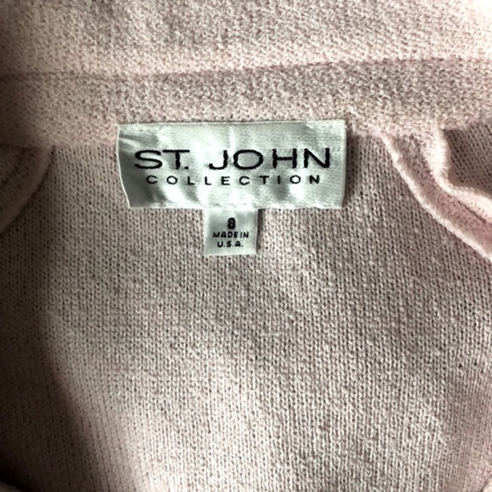 ST JOHN Pink Black Blazer Town & Country Jackie O Size 8 - Picture 14 of 15